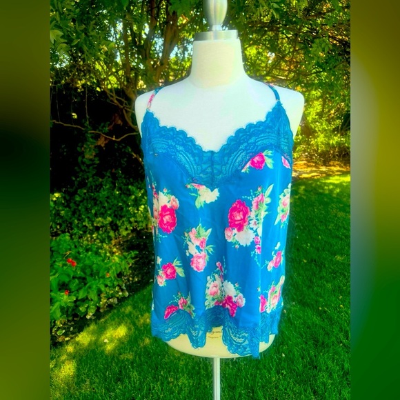 INC International Concepts Floral 🌷Lace Cami - Blue and Pink - Picture 5 of 6